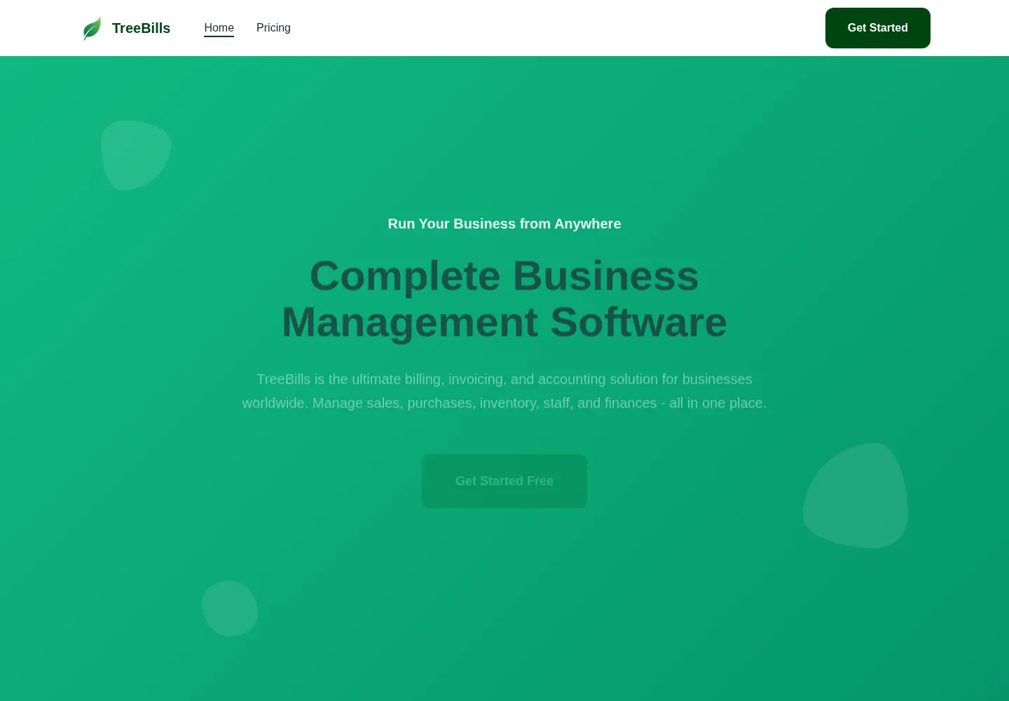 Captured homepage of treebills.com in the current scan