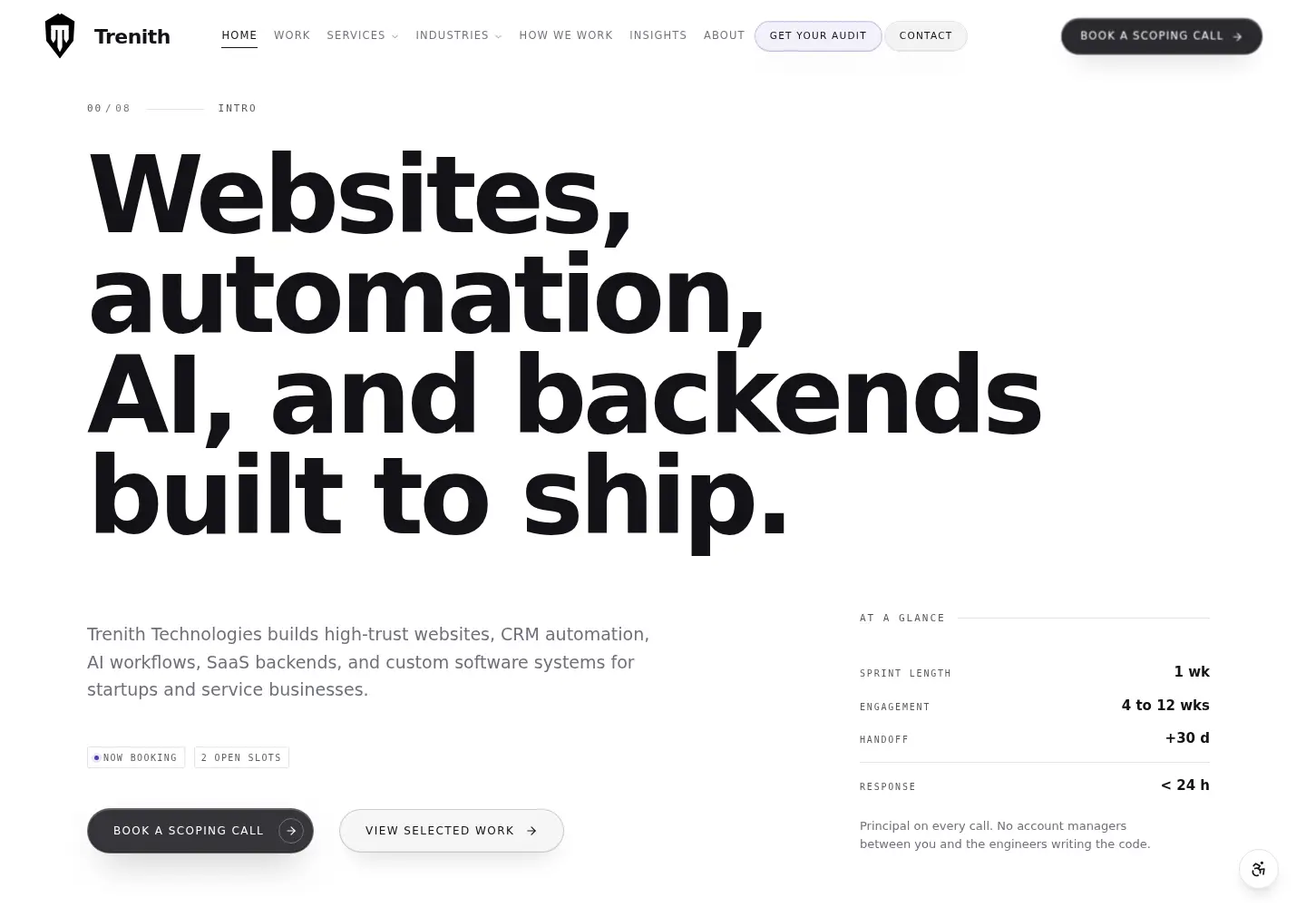Screenshot of trenith.com
