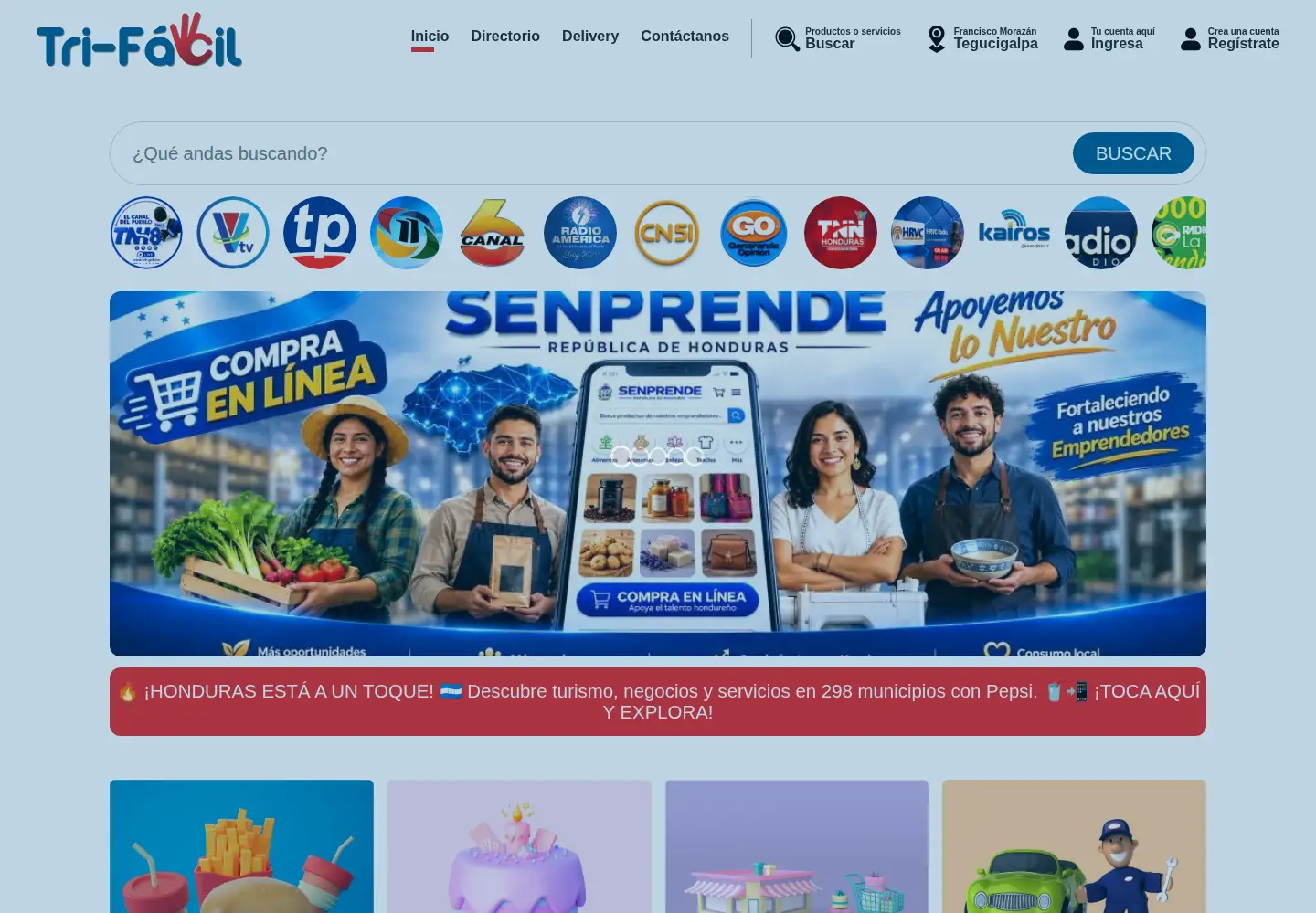 Screenshot of tri-facil.com