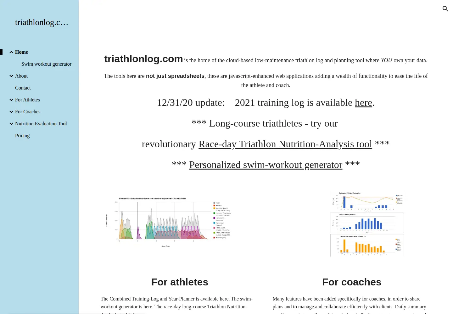 Screenshot of triathlonlog.com