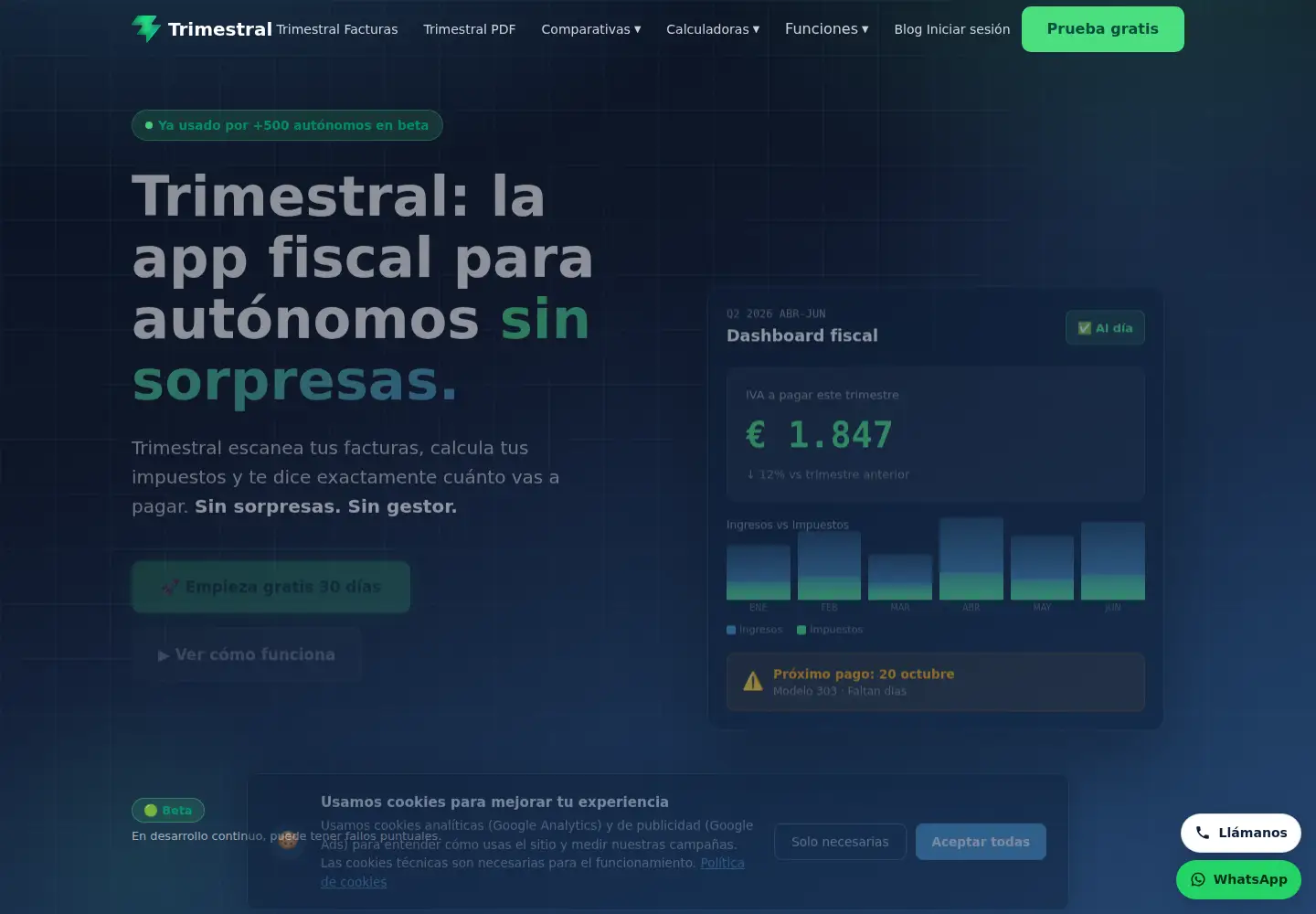 Screenshot of trimestral-app.com