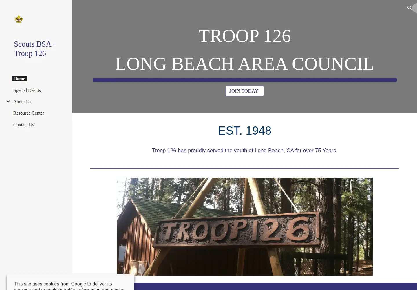 Screenshot of troop126.com
