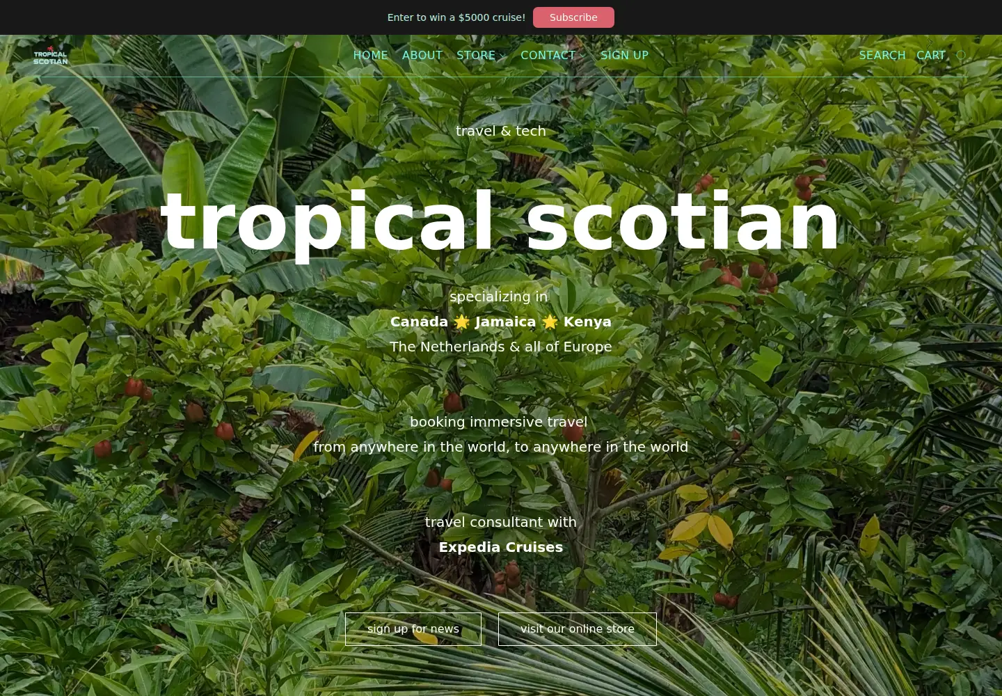 Captured homepage of tropicalscotian.com in the current scan