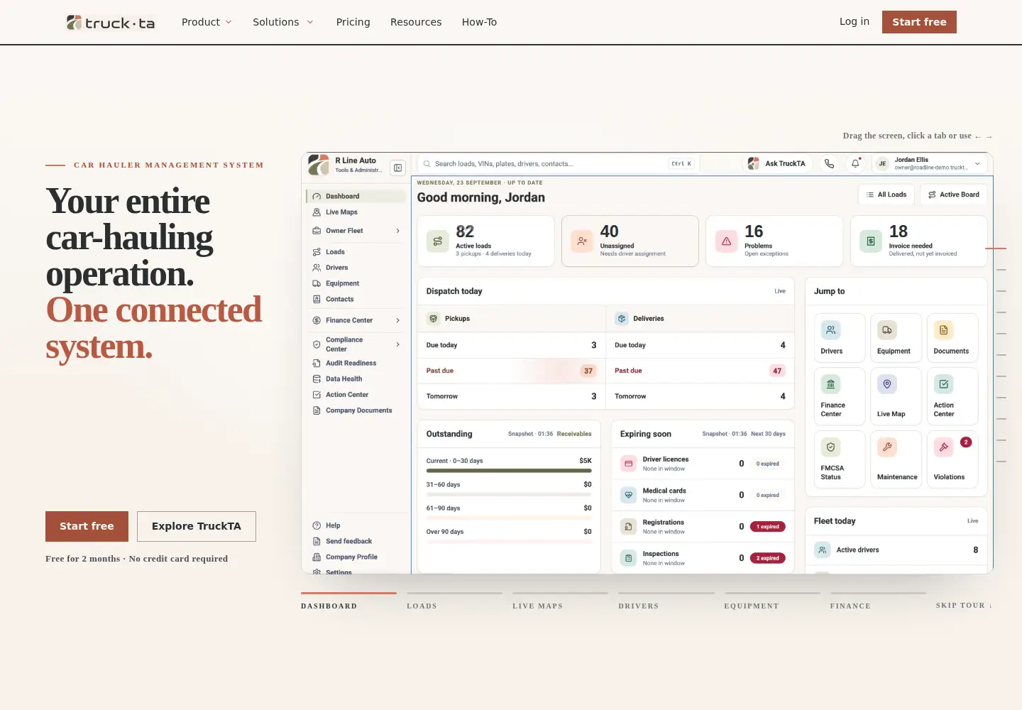 Screenshot of truckta.com