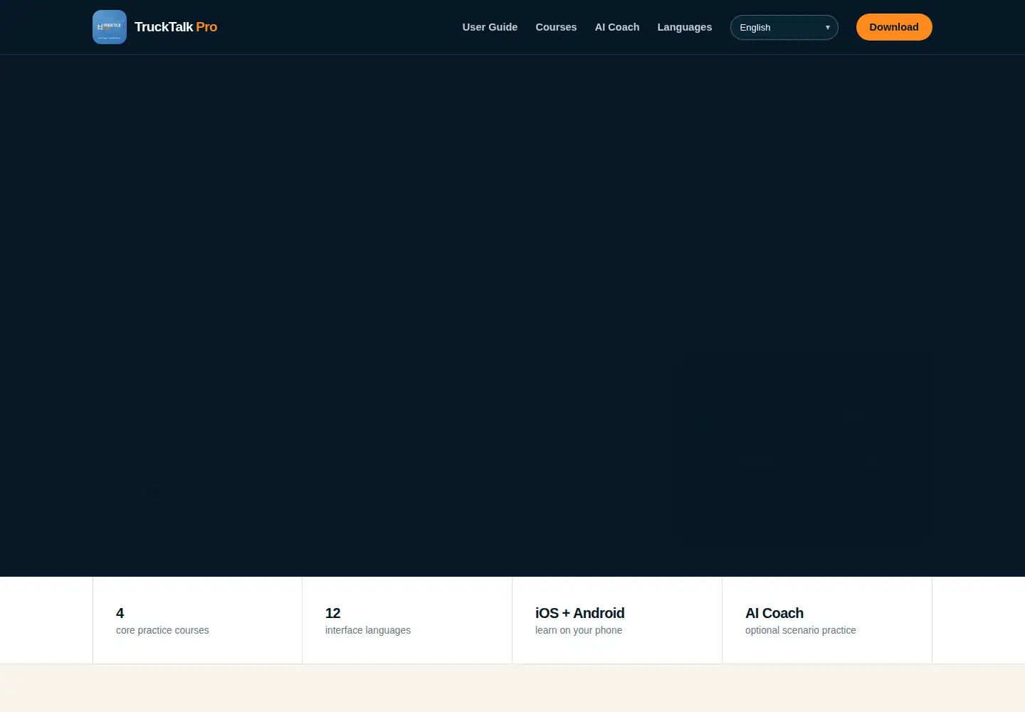 Screenshot of trucktalkpro.com