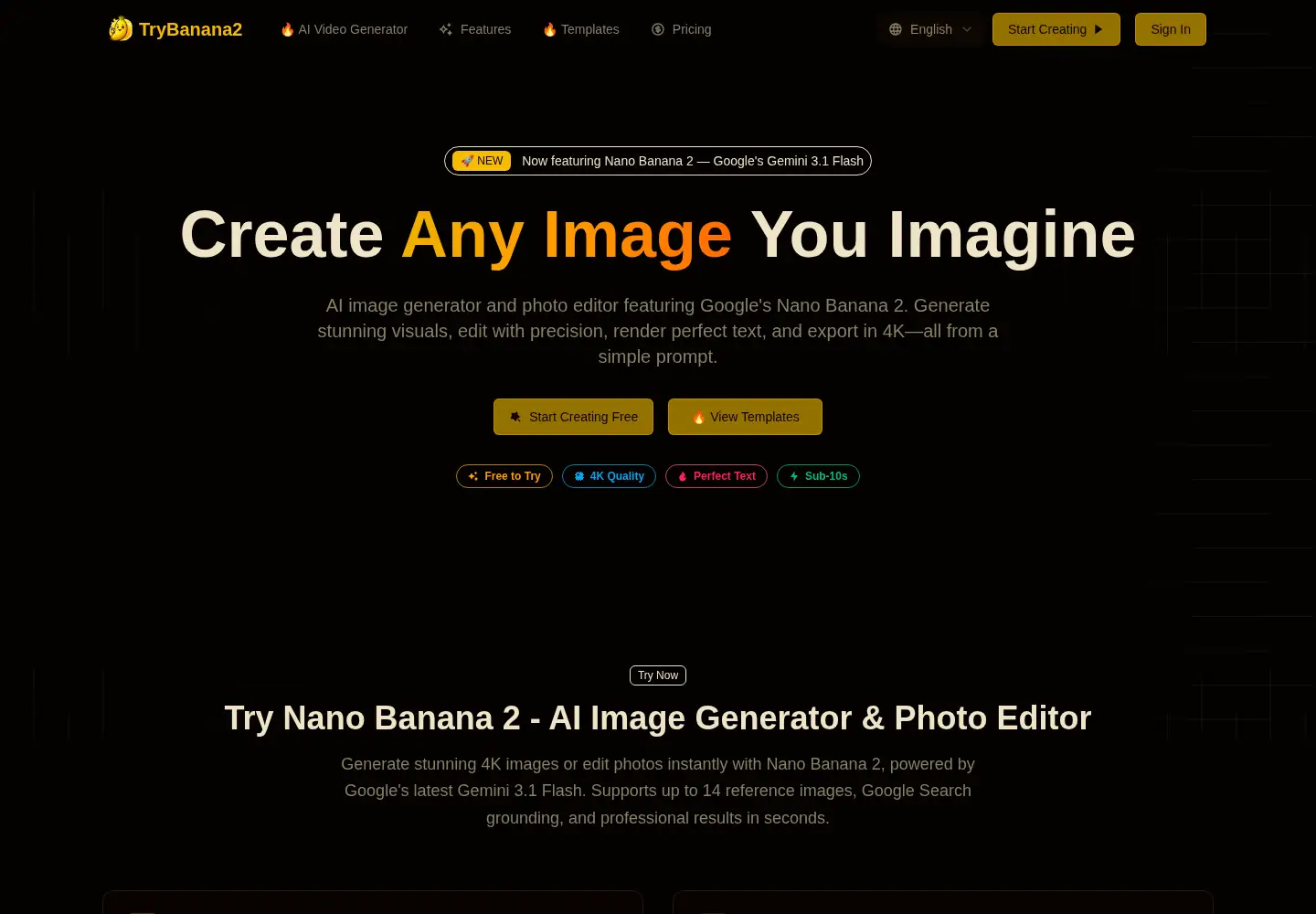 Captured homepage of trybanana2.com in the current scan