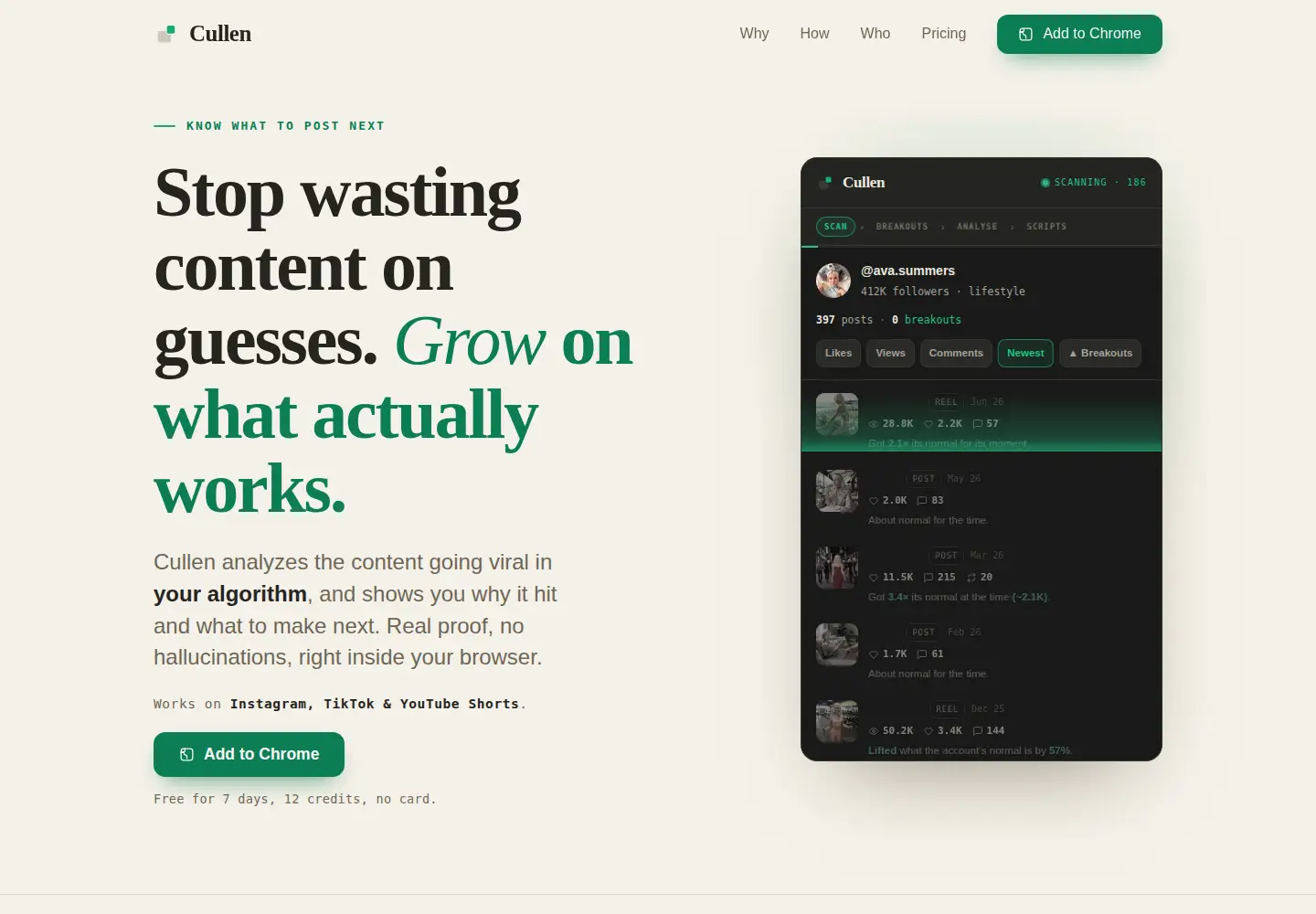 Screenshot of trycullen.com