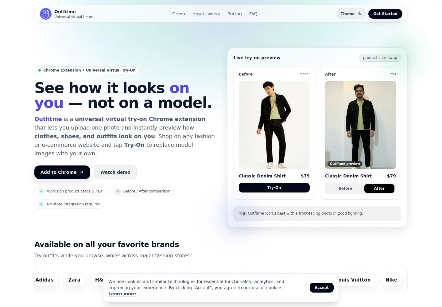 Captured homepage of tryoutfitme.com in the current scan