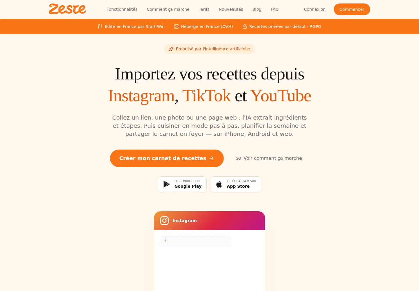 Screenshot of tryzeste.com
