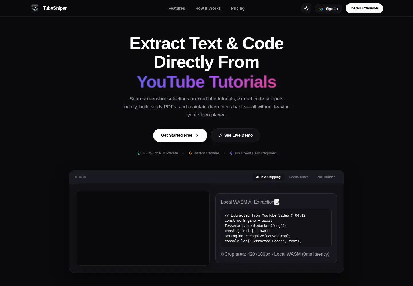 Screenshot of tubesniperapp.com