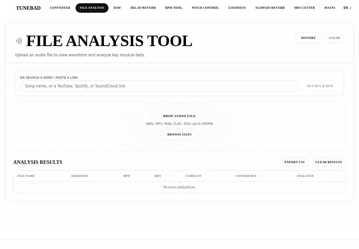Screenshot of tunebad.com