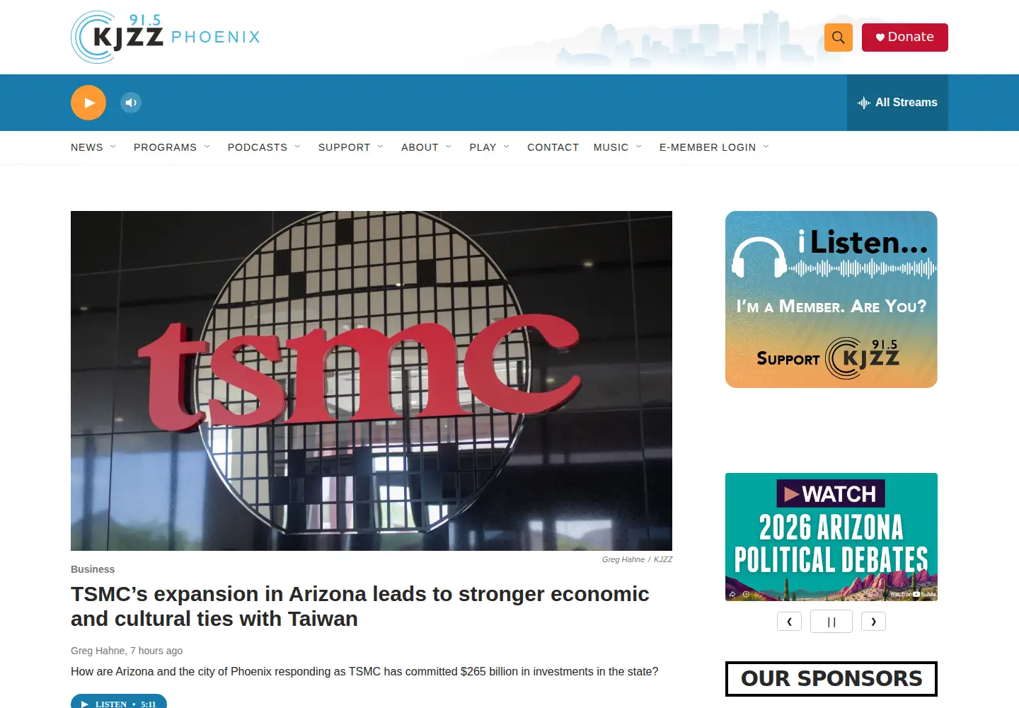 Screenshot of kjzz.org
