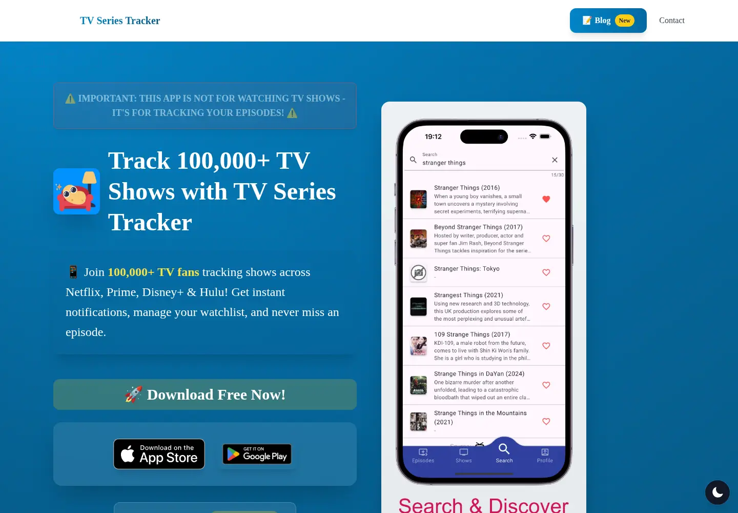 Screenshot of tvseriesapp.com
