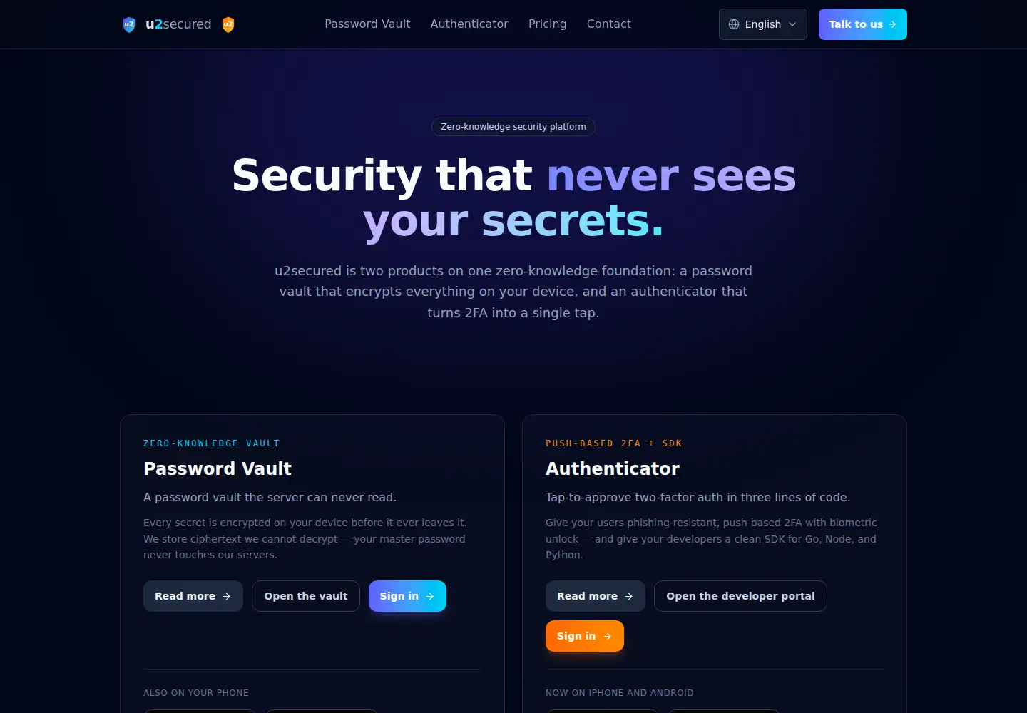 Screenshot of u2secured.com