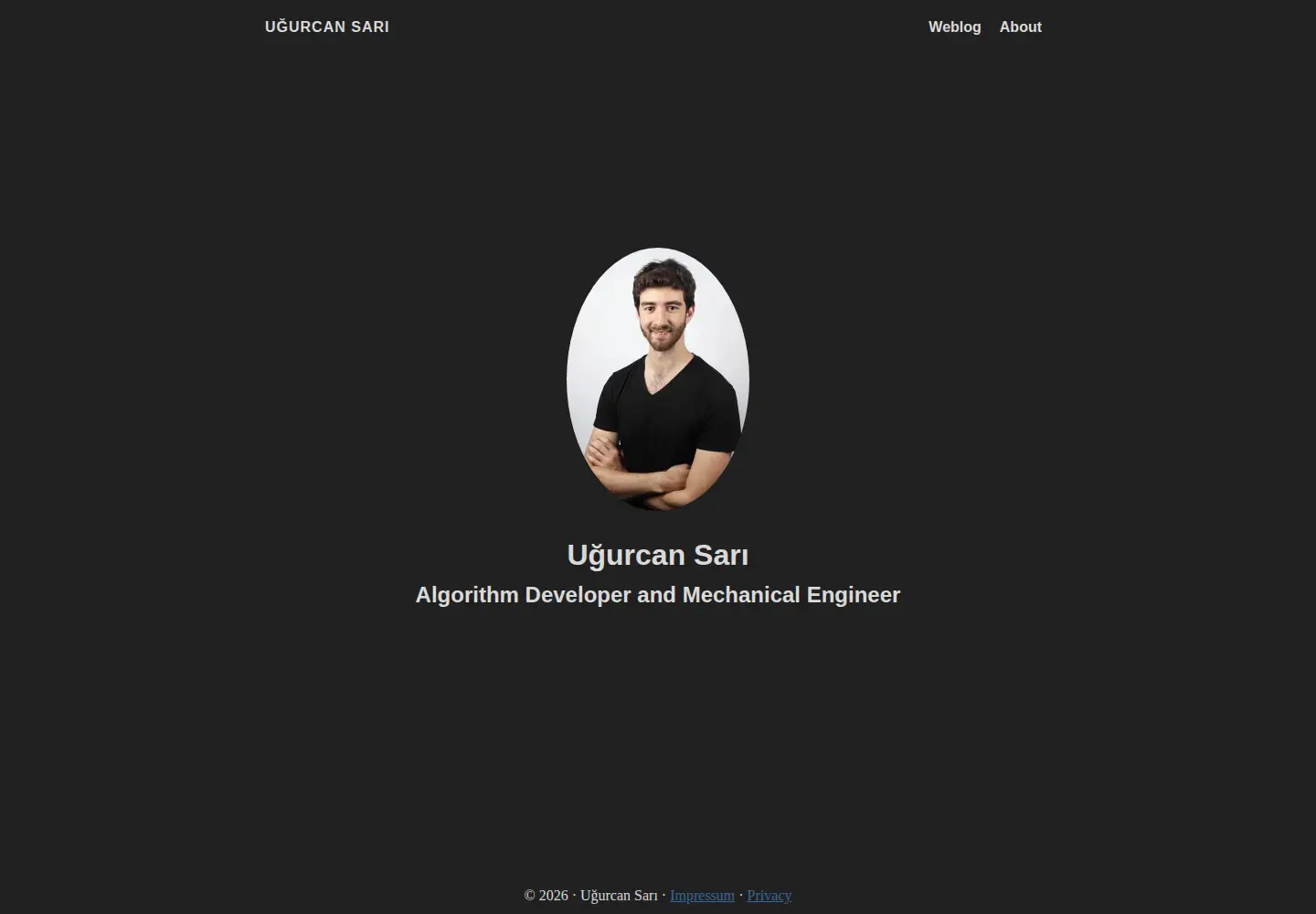 Captured homepage of ugurcansari.com in the current scan