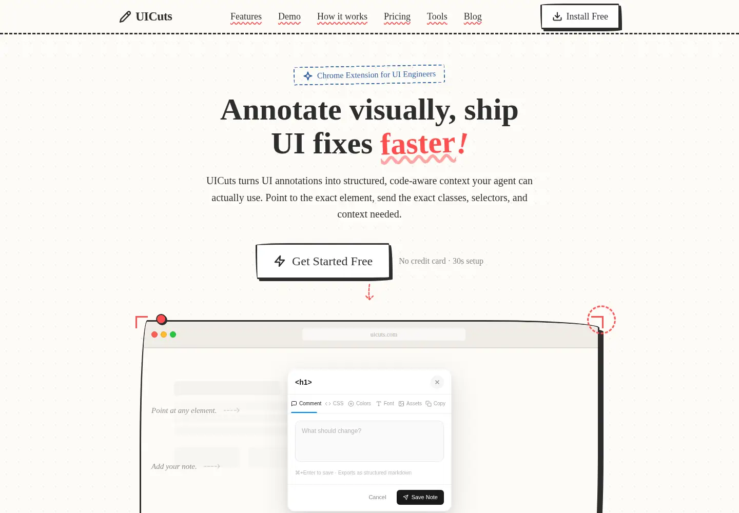 Captured homepage of uicuts.com in the current scan