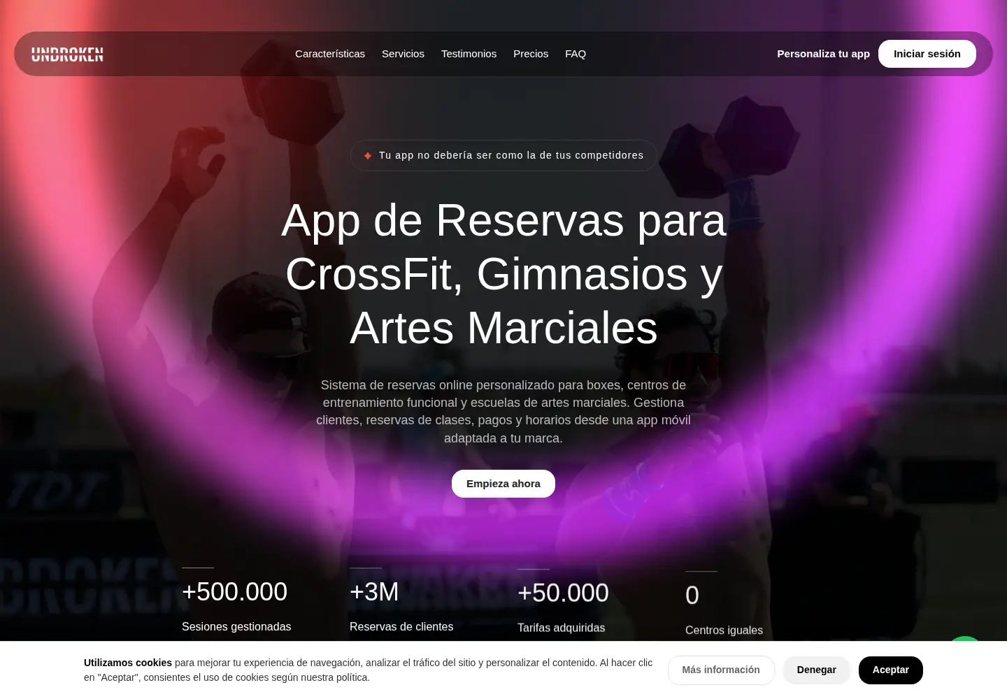 Screenshot of unbrokenapp.com