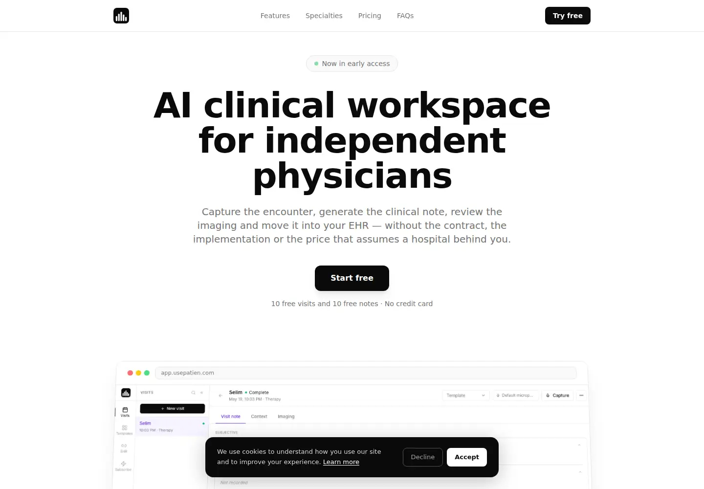Screenshot of usepatien.com