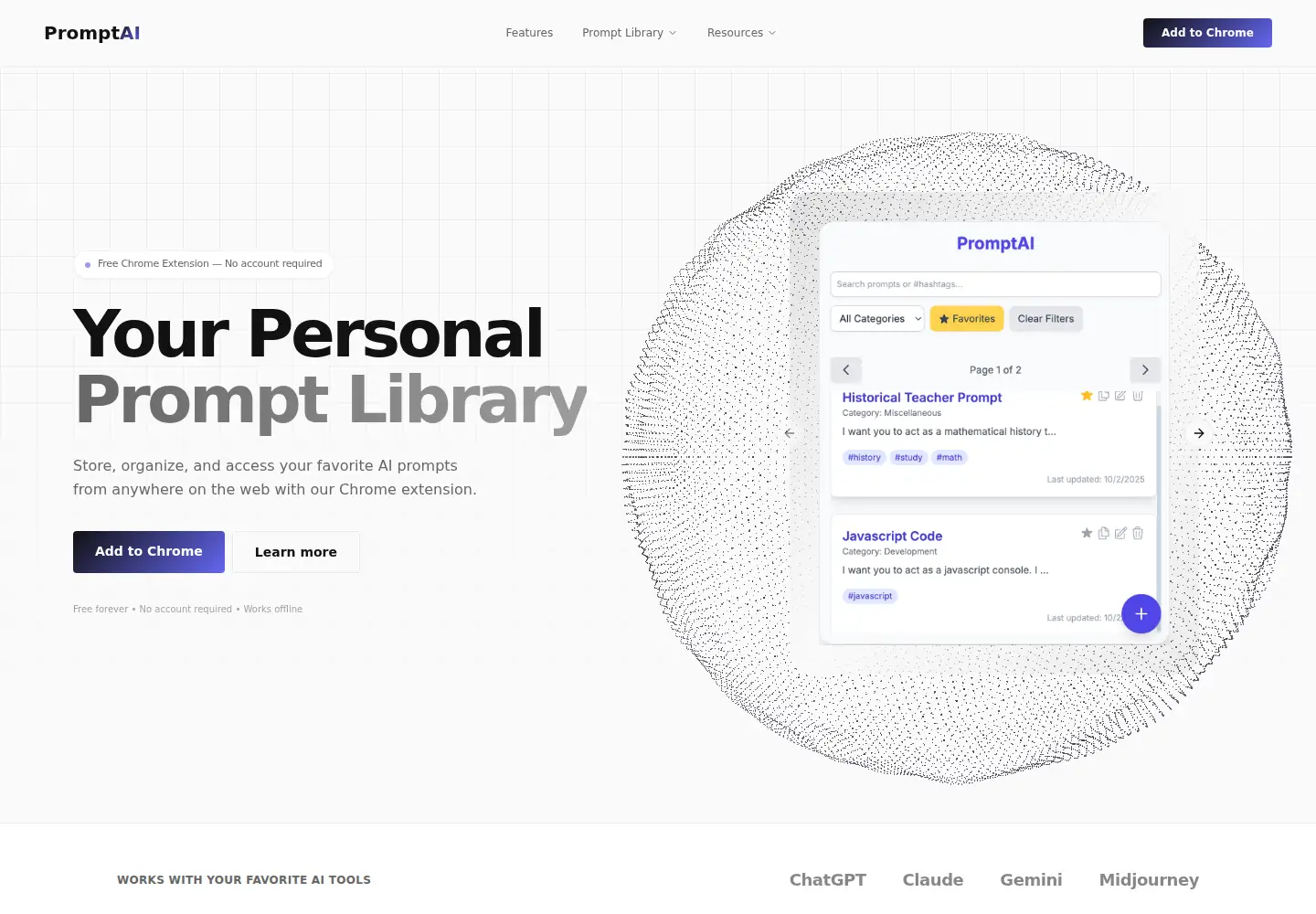 Screenshot of usepromptai.com