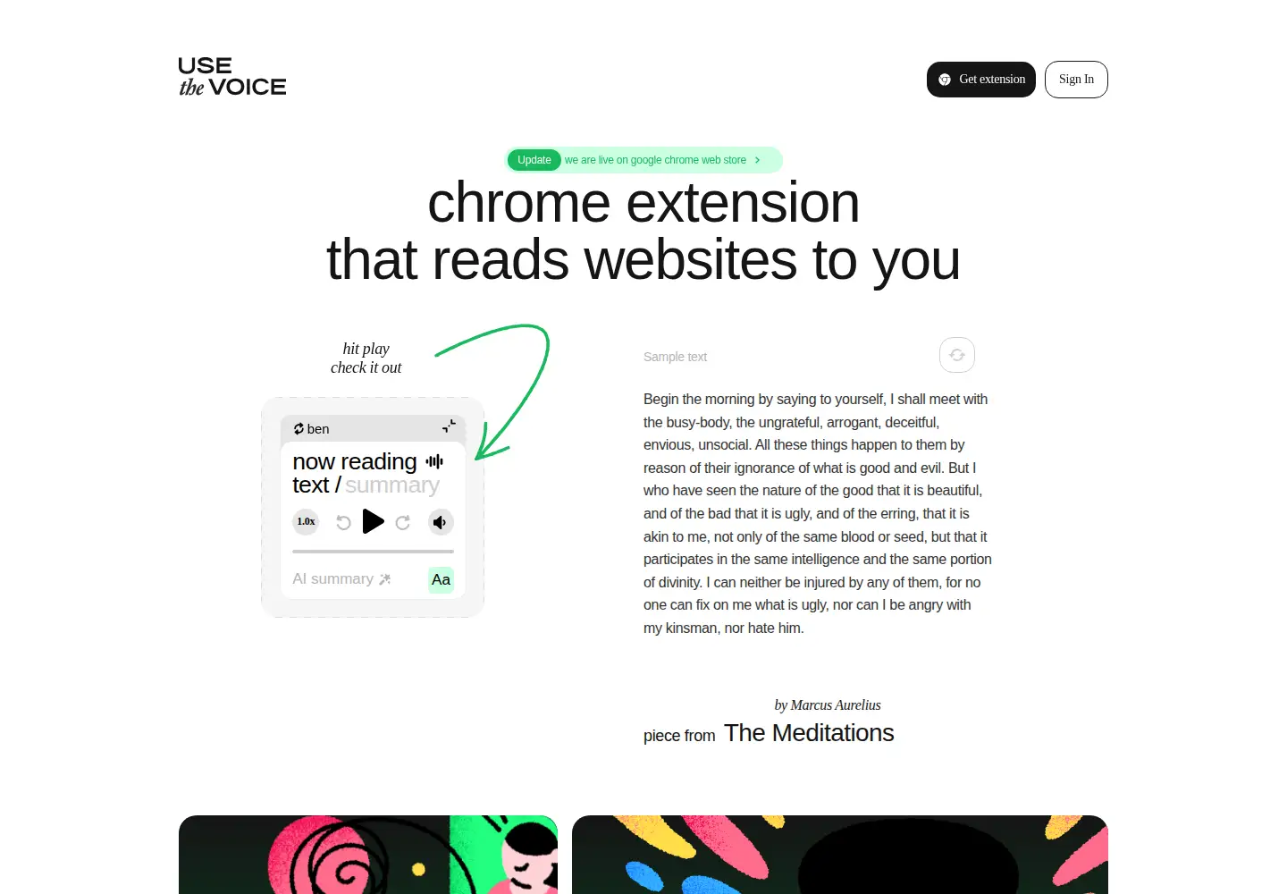 Screenshot of usethevoice.com