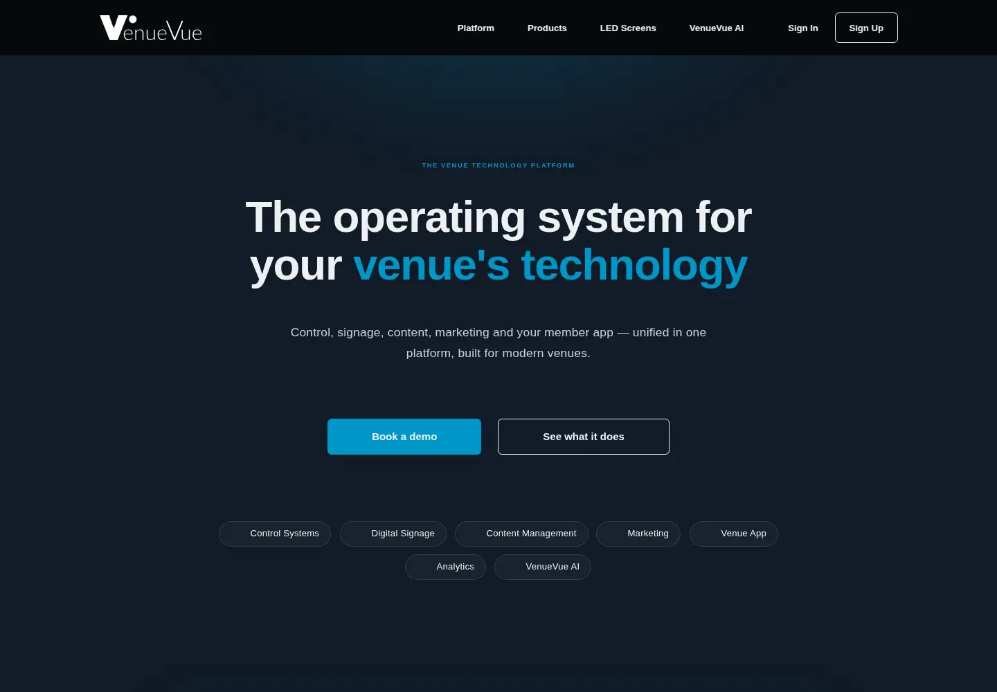 Screenshot of venuevue.com