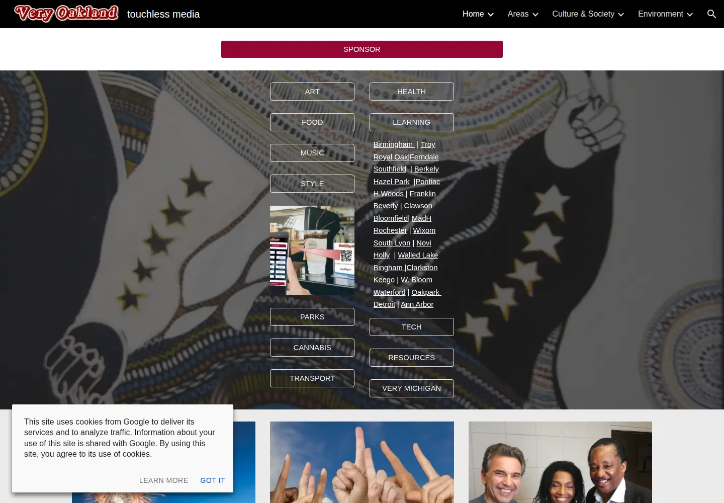 Captured homepage of veryoakland.com in the current scan