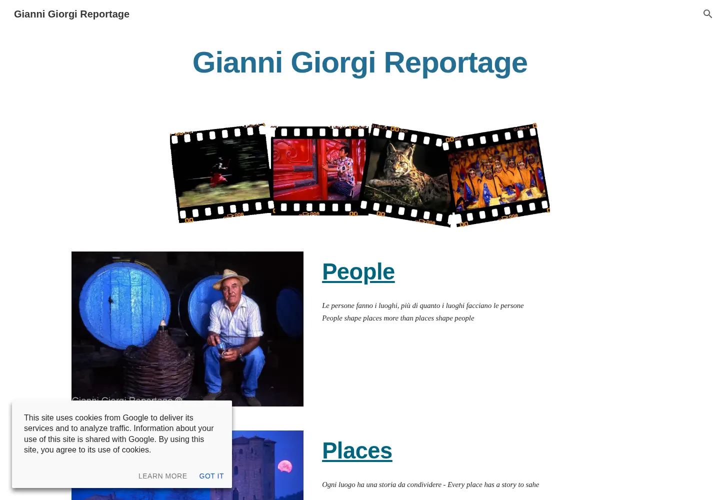 Captured homepage of viaggiofotografico.com in the current scan