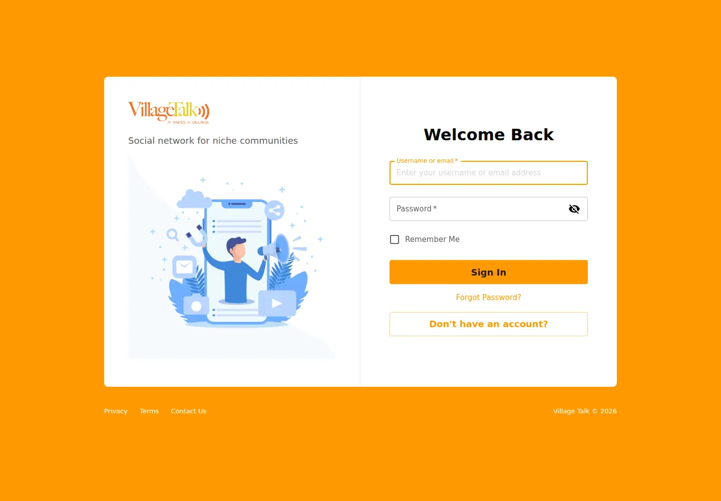 Screenshot of villagetalkcommunity.com