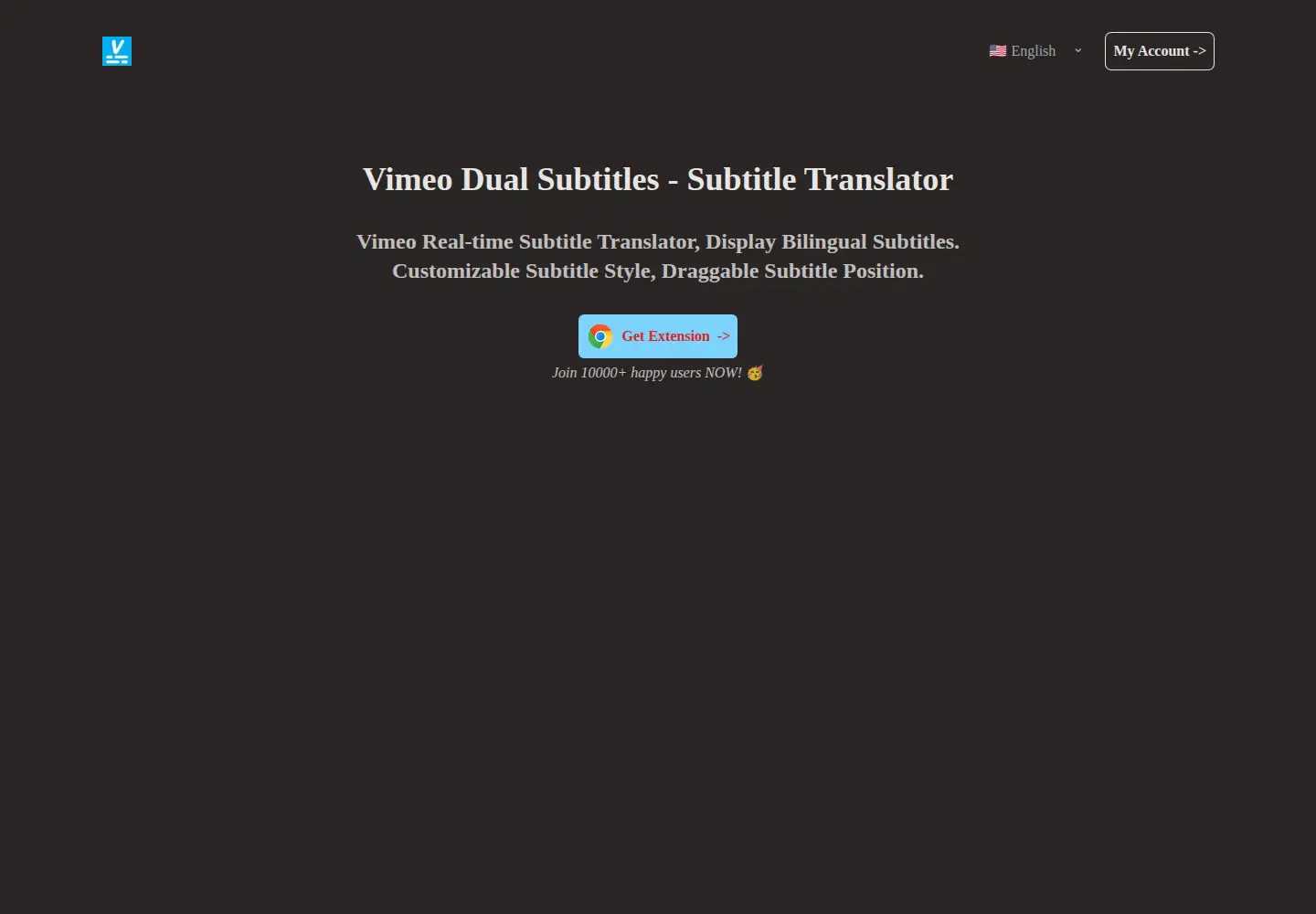 Screenshot of vimeodualsubtitles.com