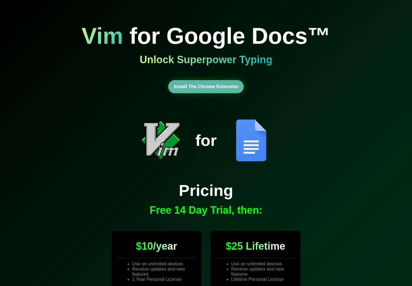 Captured homepage of vimfordocs.com in the current scan