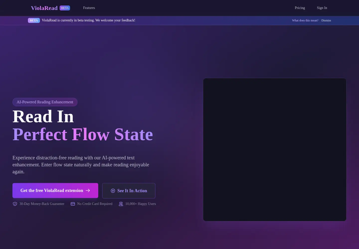 Screenshot of violaread.com