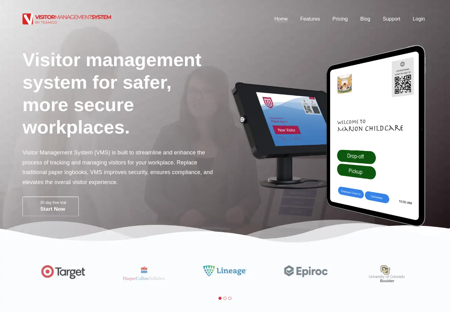 Screenshot of visitormanagementsystem.com