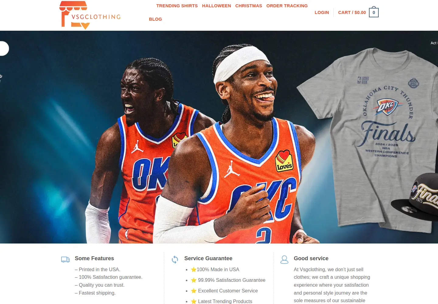 Screenshot of vsgclothing.com