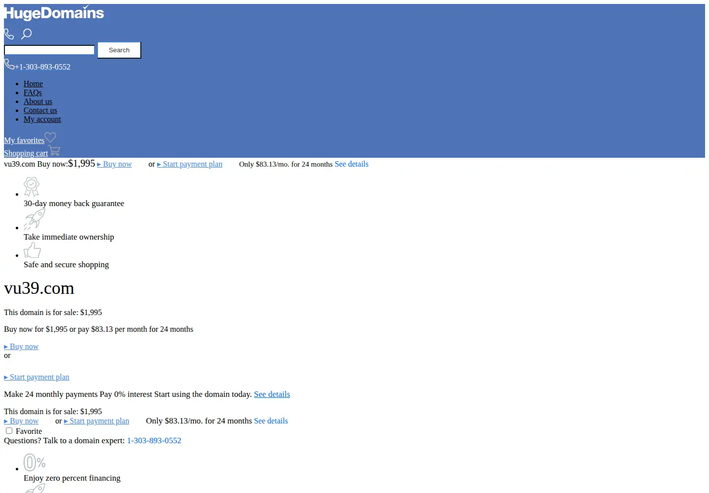Screenshot of vu39.com
