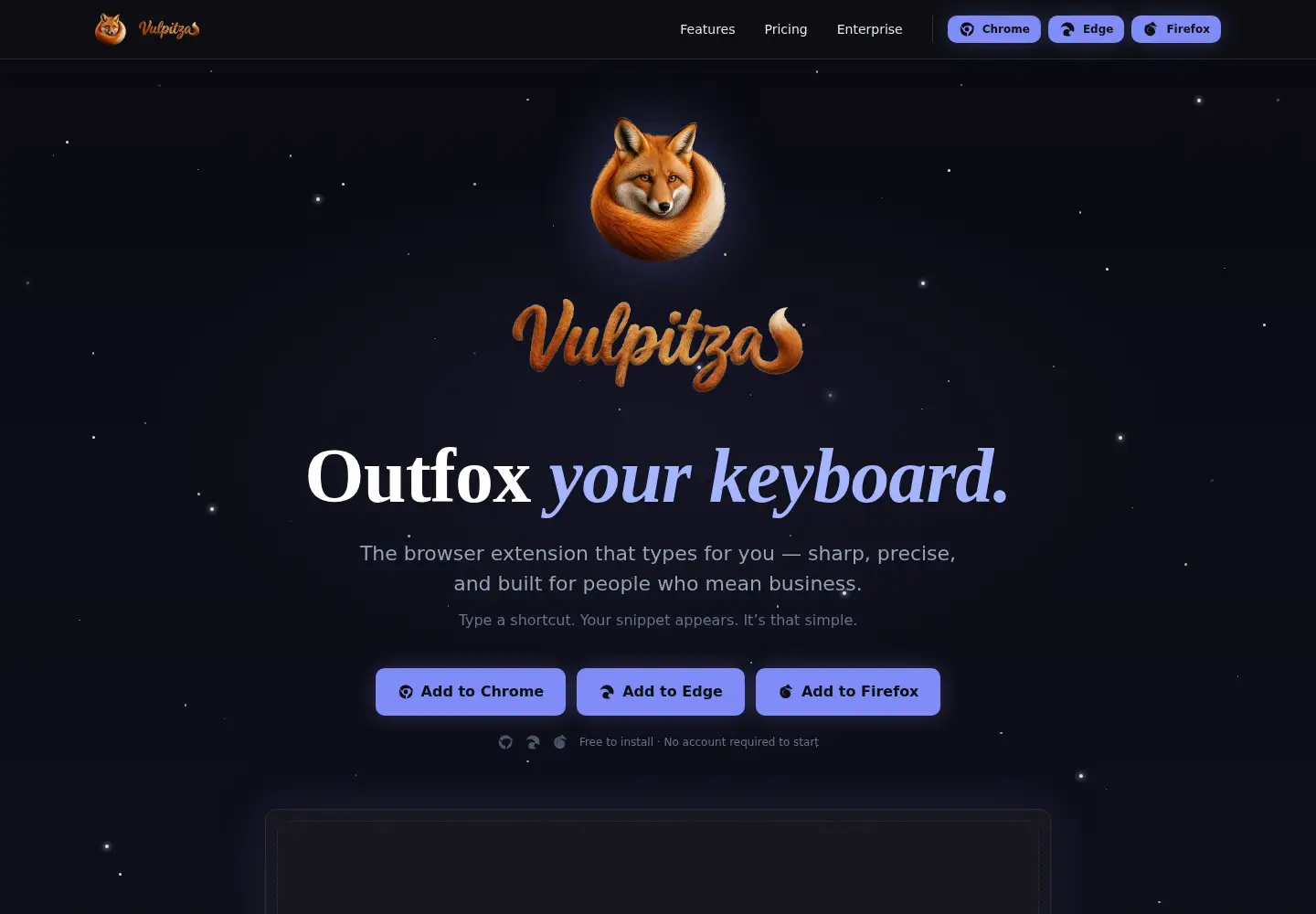 Captured homepage of vulpitza.com in the current scan