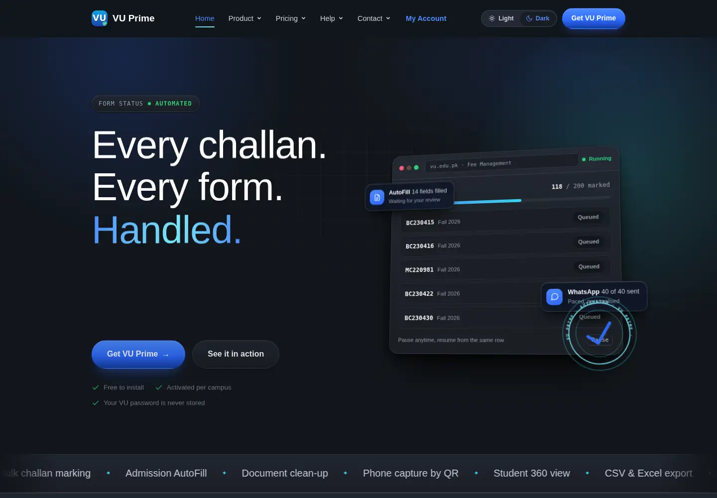Screenshot of vuprime.com