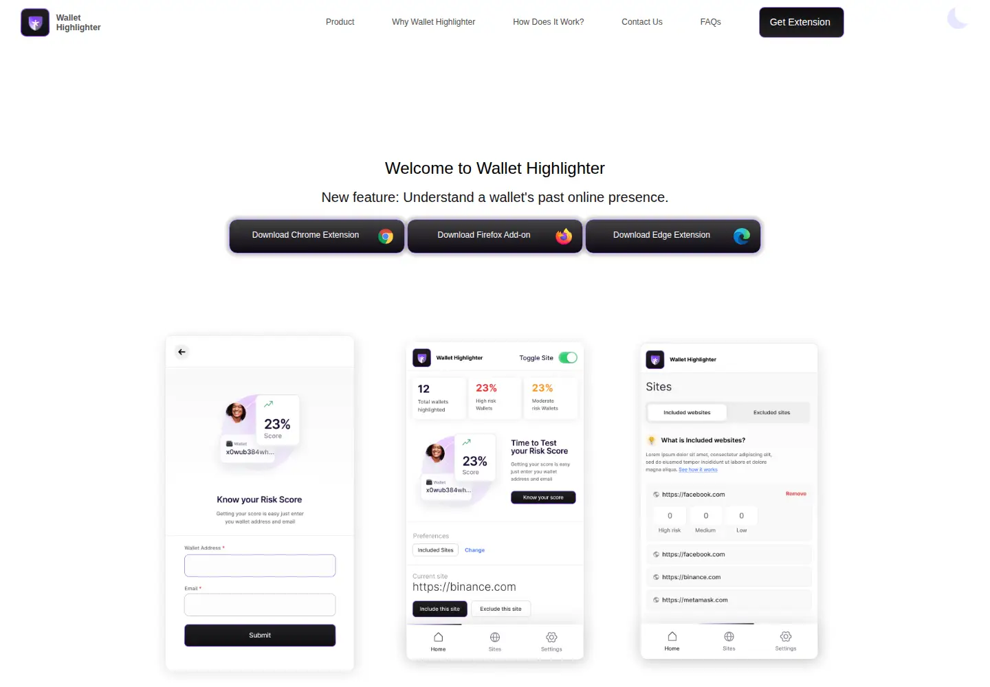 Screenshot of wallethighlighter.com