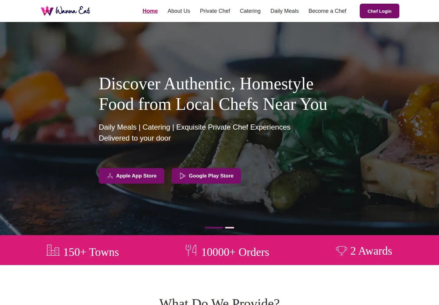 Screenshot of wannaeat.com