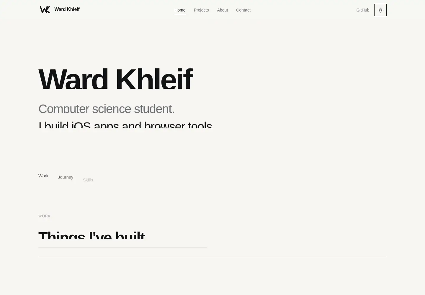 Captured homepage of wardkhleif.com in the current scan