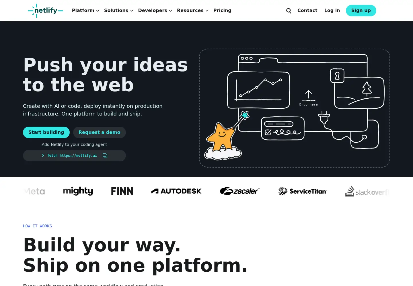 Screenshot of netlify.com