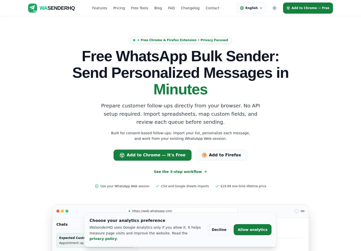 Screenshot of wasenderhq.com