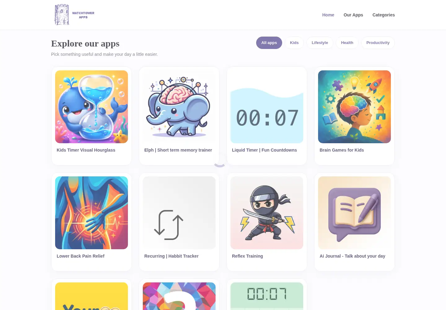 Screenshot of watchtowerapps.com