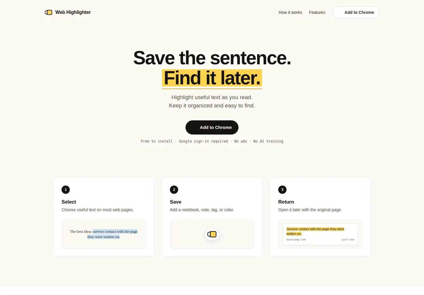 Captured homepage of webhighlighter.com in the current scan