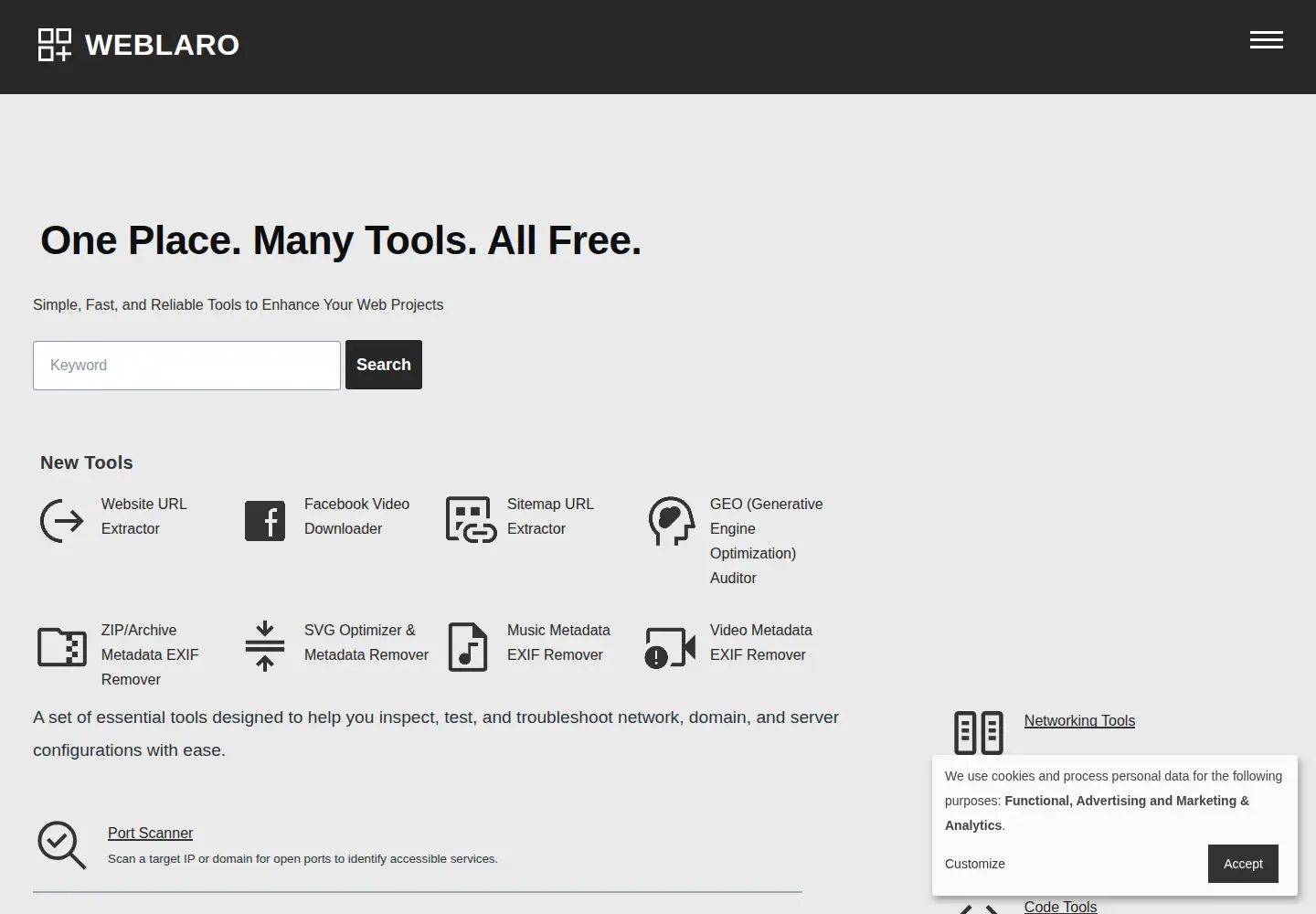 Screenshot of weblaro.com