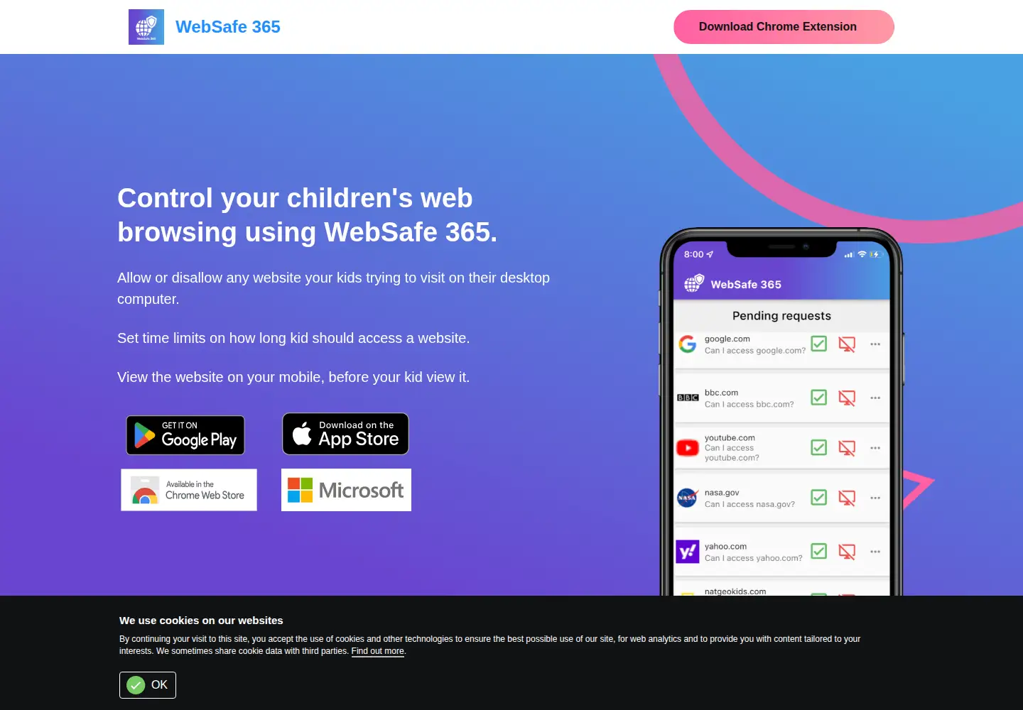 Screenshot of websafe365.com