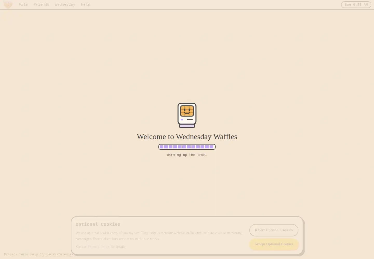 Screenshot of wednesdaywaffles.com