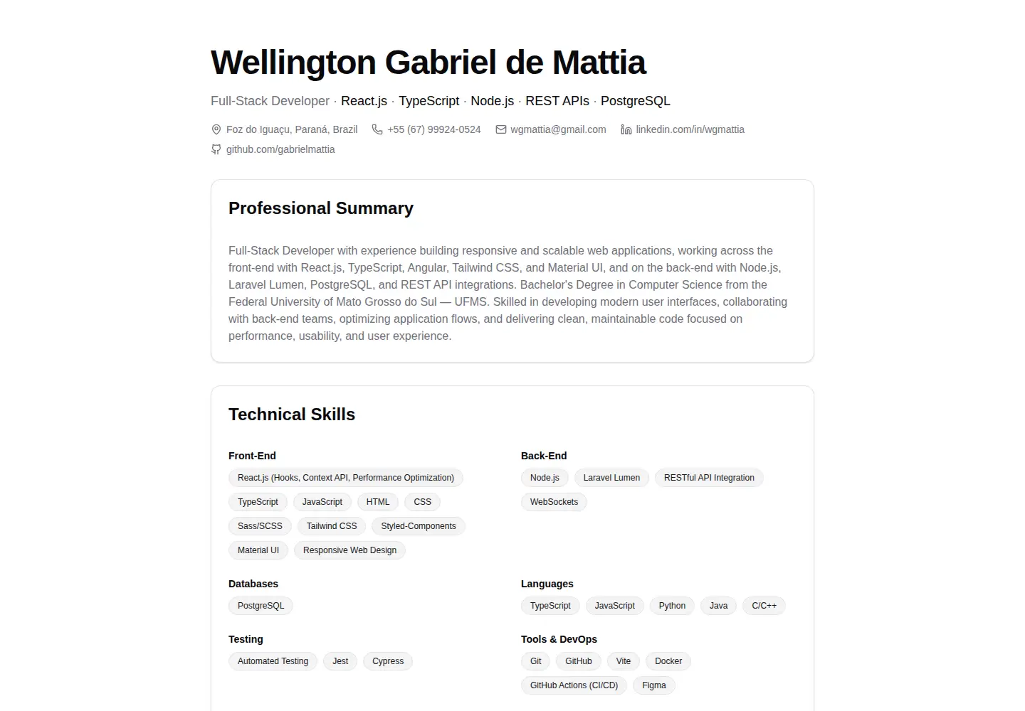 Captured homepage of wgmattia.com in the current scan