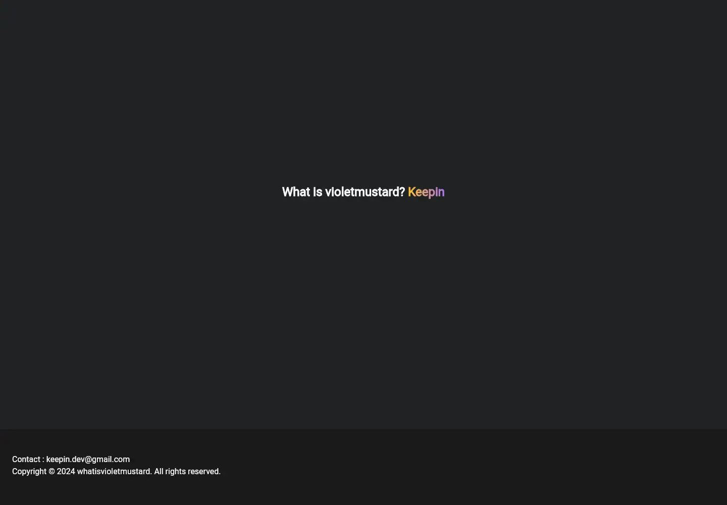 Screenshot of whatisvioletmustard.com