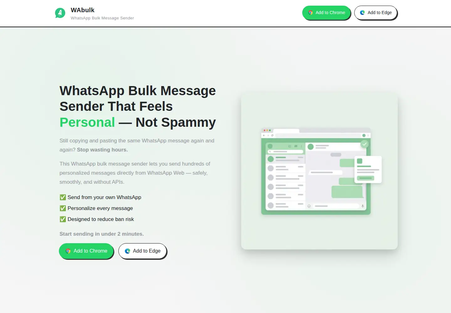 Screenshot of whatsappbulkmessagesender.com