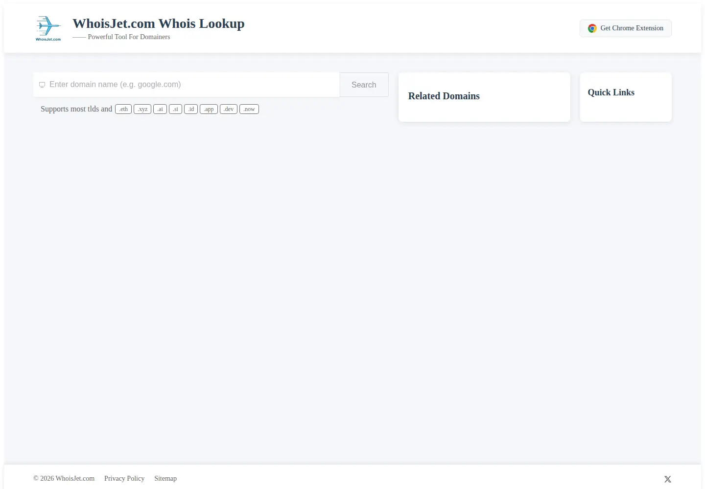 Screenshot of whoisjet.com